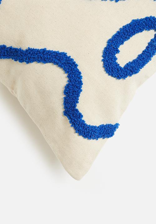 Sixth Floor - Rue cushion cover- navy and cream