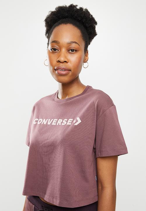 Converse - Puff logo cropped tee - dark wine