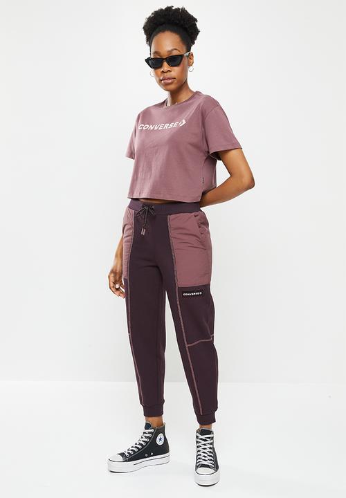Converse - Puff logo cropped tee - dark wine
