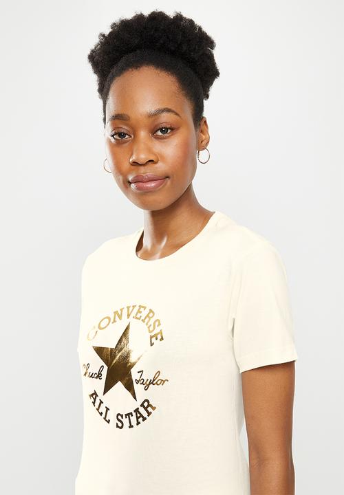 Converse - Metallic chuck taylor patch classic fit tee - egret