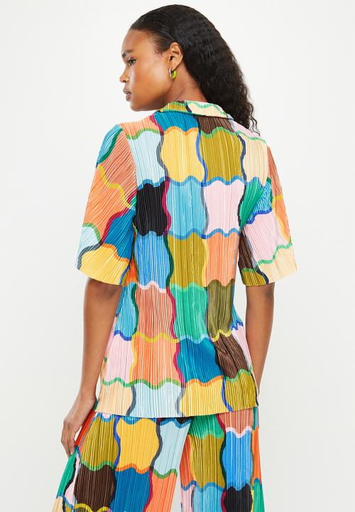 Me&B - Loop button longer length shirt - multi