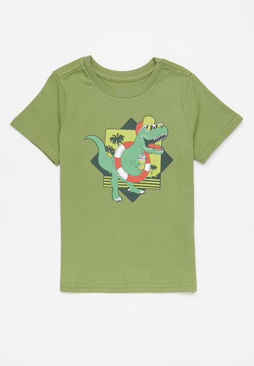 Superbalist - Boys 2 pack printed tee - grey & african sage