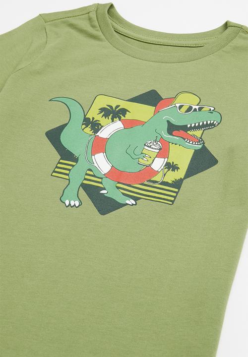 Superbalist - Boys 2 pack printed tee - grey & african sage