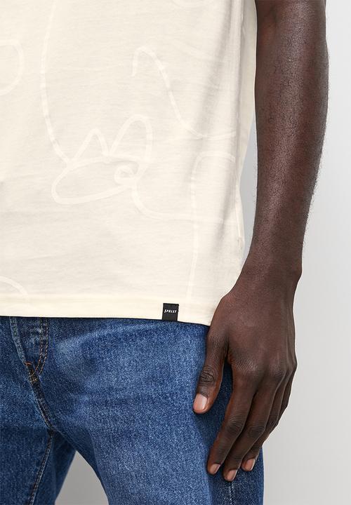 Superbalist - Aop abstract slim crew neck - milk