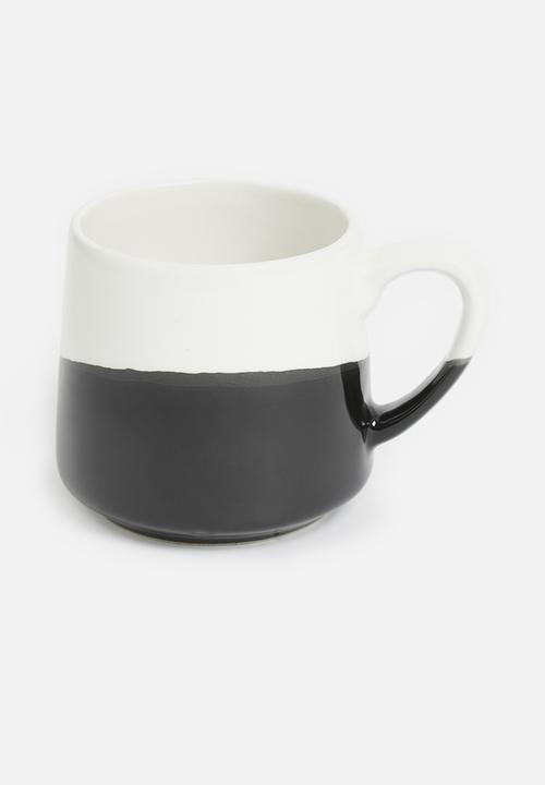 Urchin Art - Lyrica dipped mug set of 2- black & white