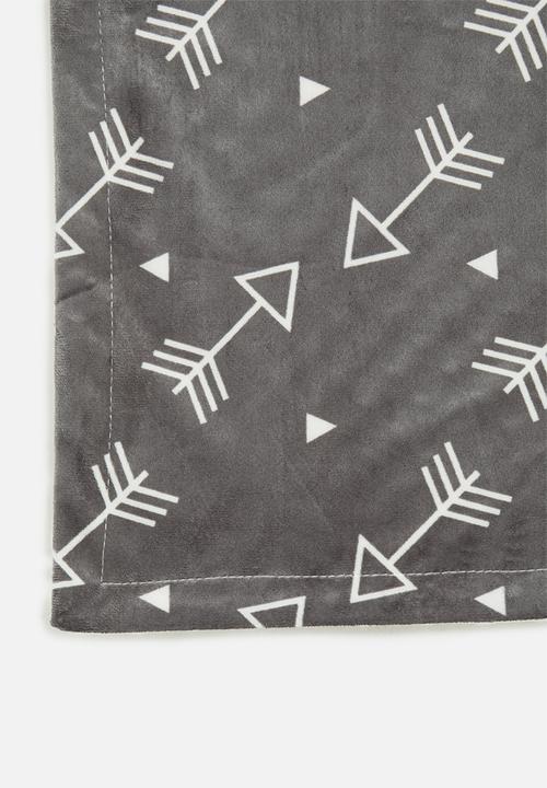 Pop Candy - Baby printed arrow blanket - grey