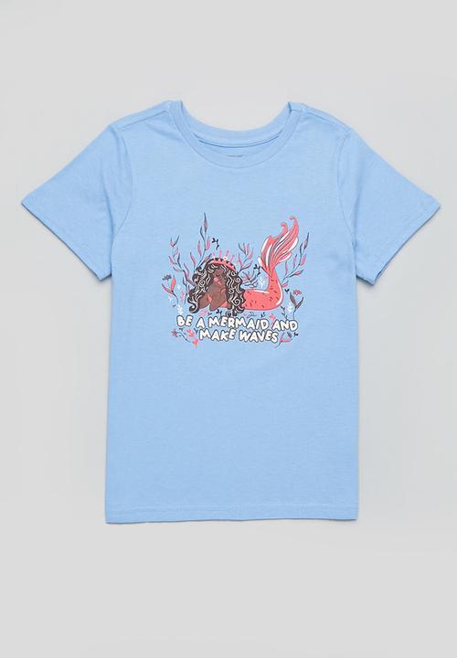 Superbalist - 2 pack printed T-shirts - sky & white