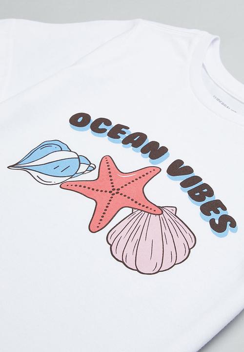 Superbalist - 2 pack printed T-shirts - sky & white