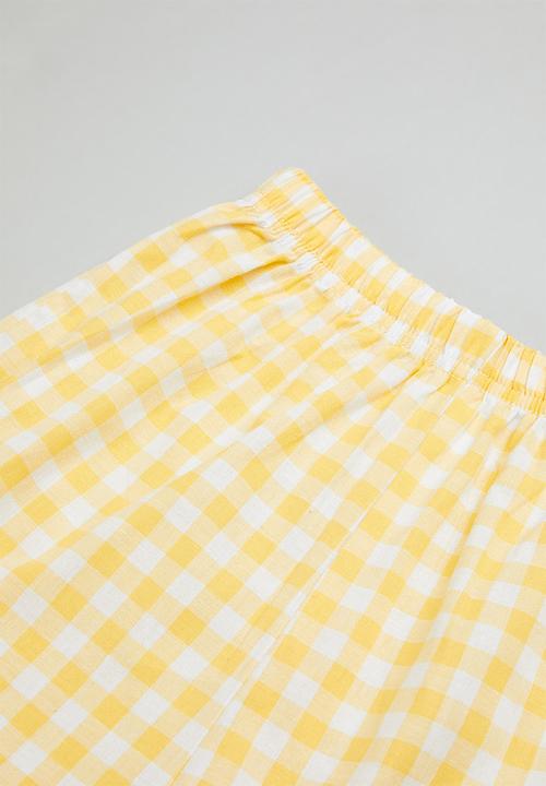 Pop Candy - Girls lemon tee & short set - white & yellow