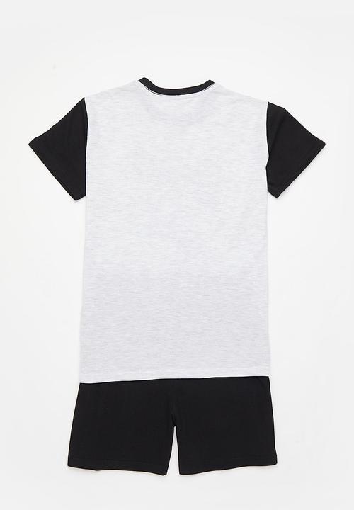 Superbalist - Summer pj set - ice melange & black