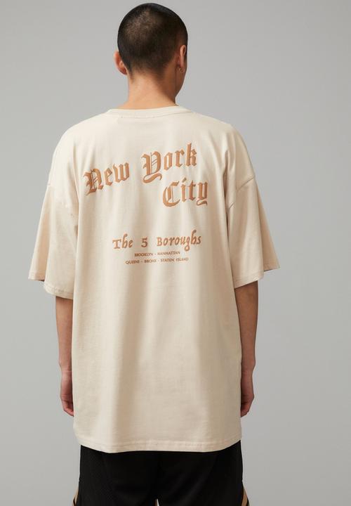 Factorie - Oversized graphic T-shirt - beige/5 boroughs