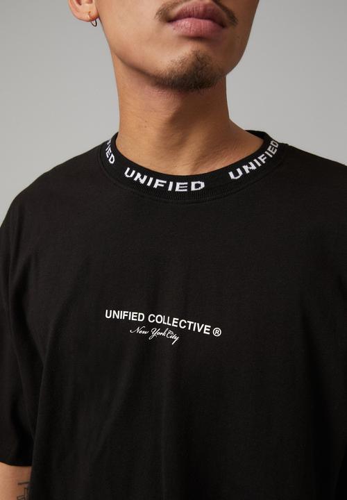 Factorie - Oversized graphic T-shirt - black/unified collective jacquard