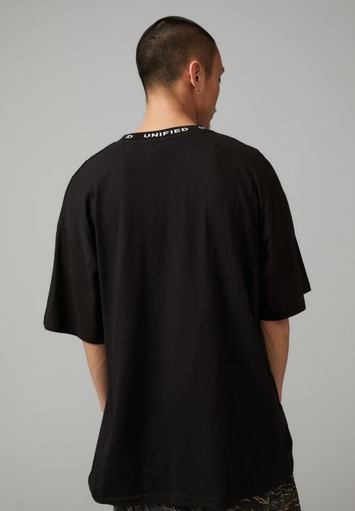 Factorie - Oversized graphic T-shirt - black/unified collective jacquard