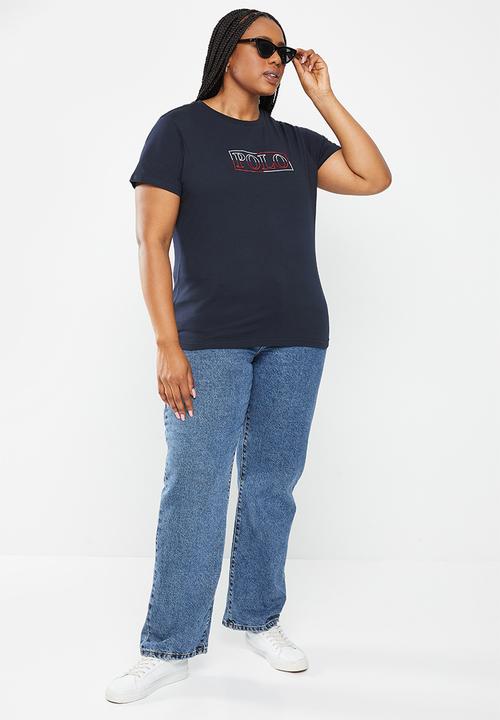 POLO - Plus haiden short sleeve embroidery logo tee - navy