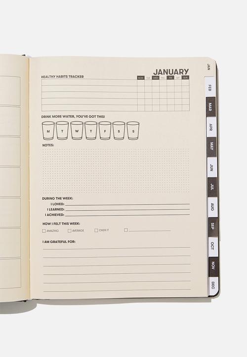 Typo - 2023 large weekly wellness diary - moon phases