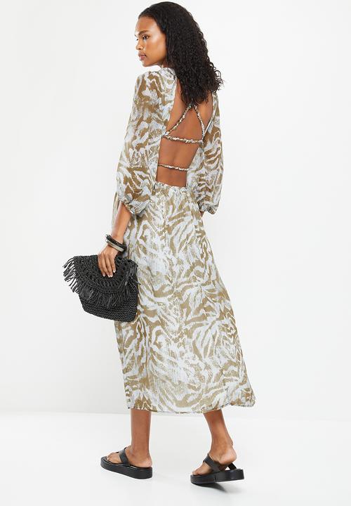 dailyfriday - Cut out maxi dress - neutral print