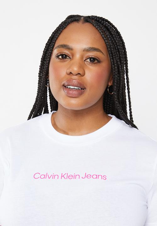 Calvin Klein - Plus shrunken institutional tee - bright white