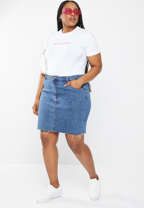 Calvin Klein - Plus shrunken institutional tee - bright white