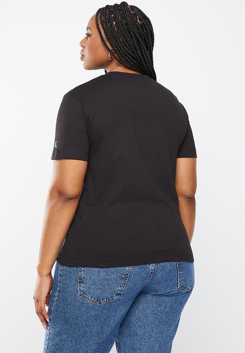 Calvin Klein - Plus shrunken institutional tee - black