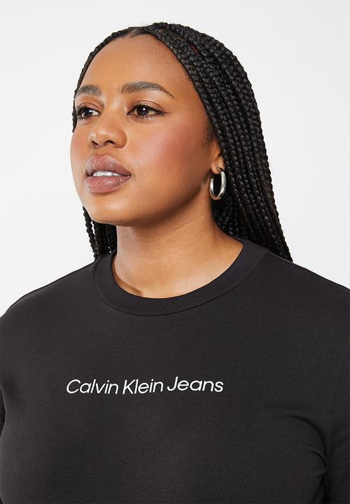 Calvin Klein - Plus shrunken institutional tee - black