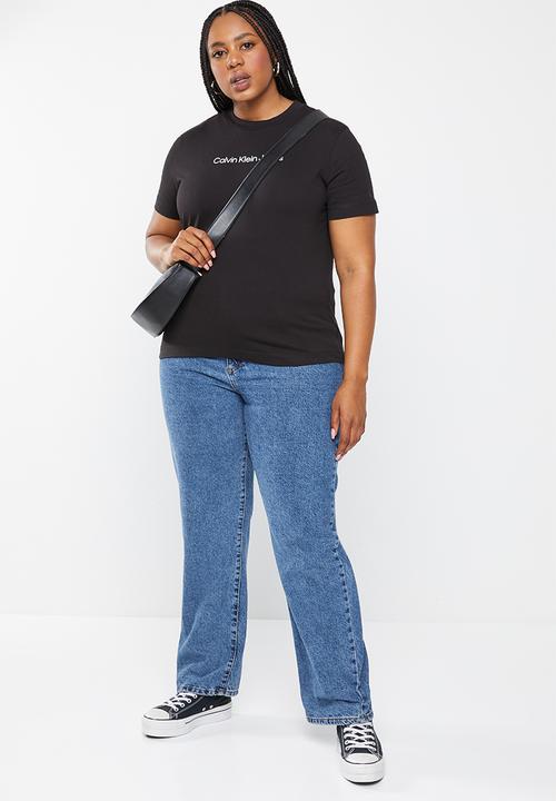 Calvin Klein - Plus shrunken institutional tee - black