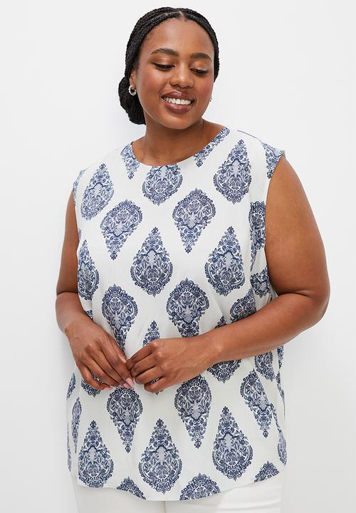 edit Plus - Basic woven shell - blue and white China