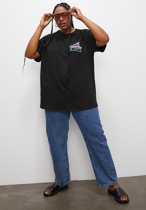 Blake - Graphic oversized tee - black