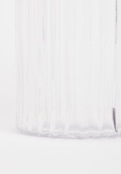 Silk By Design - Ribbed glass vase - column