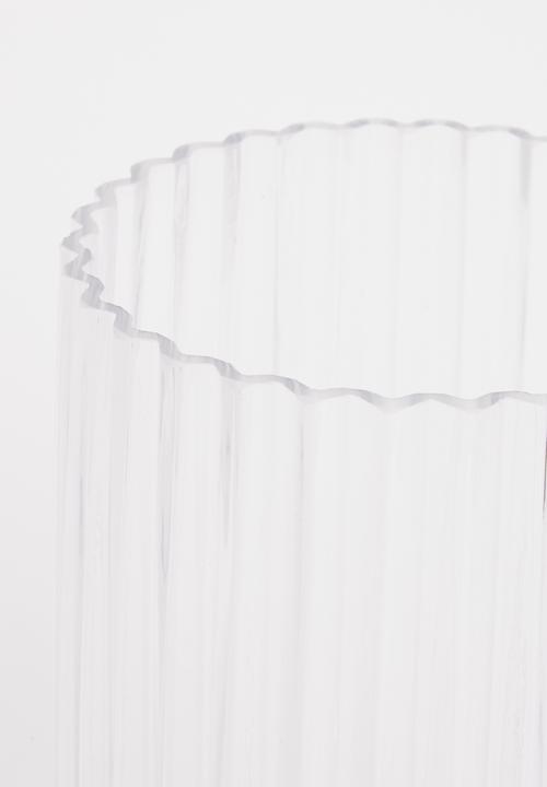 Silk By Design - Ribbed glass vase - column