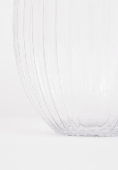 Silk By Design - Ribbed glass vase - oval