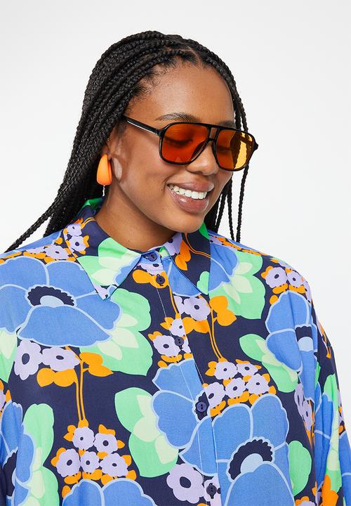 Me&B - Plus digital printed oversized shirt - multi