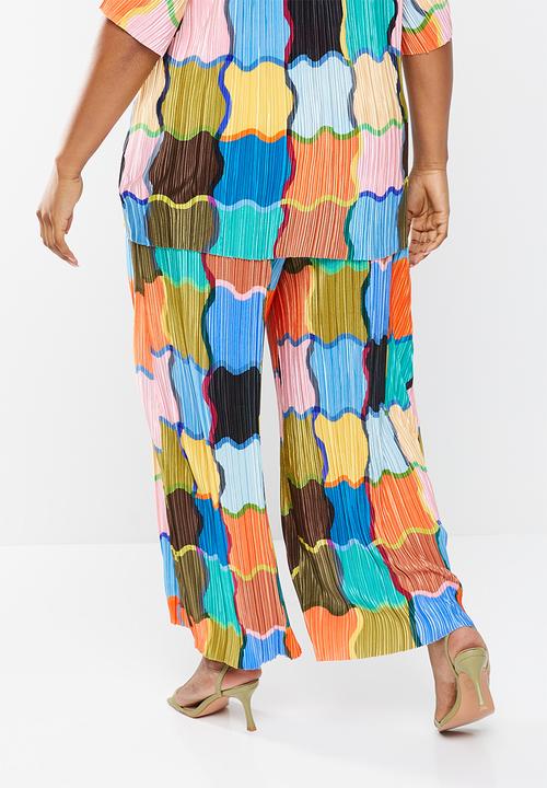 Me&B - Plus cropped wide leg printed pants - multi