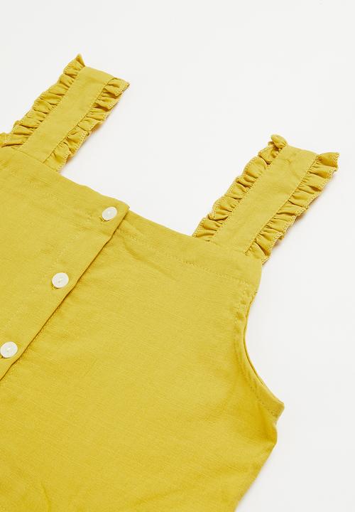 Pop Candy - Girls top & check skirt set - yellow