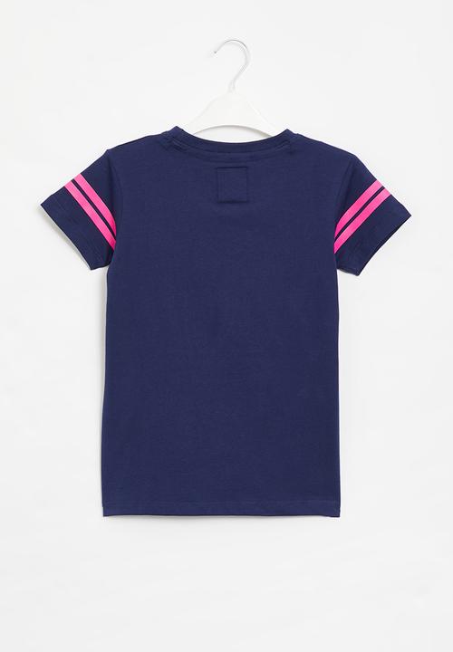 Aca Joe - Girls aca joe baseball print jersey tee - blue