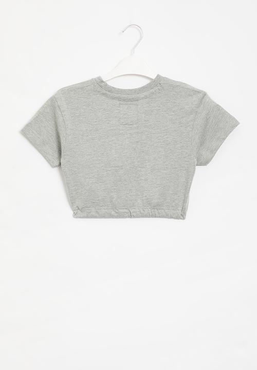 Aca Joe - Girls aca joe cropped tee - grey melange