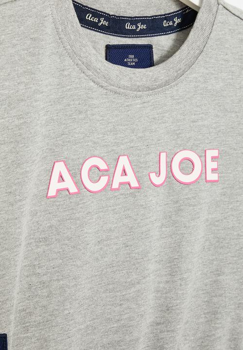 Aca Joe - Girls aca joe cropped tee - grey melange