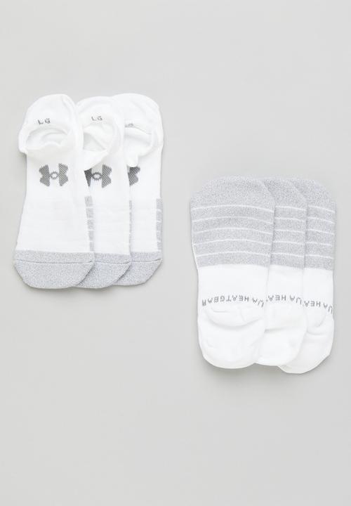 Under Armour - Ua heatgear ultralowtab 3pk - white/white/steel