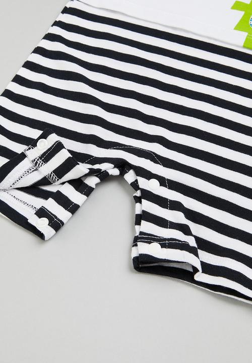 Pop Candy - Dino romper - white & black