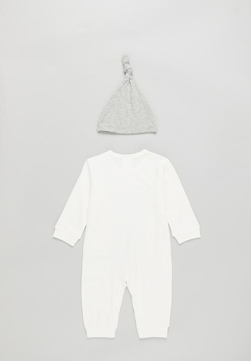 Pop Candy - Baby boys zebra romper - white