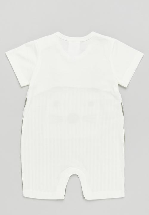 Pop Candy - Boys stripe bunny romper - grey 
