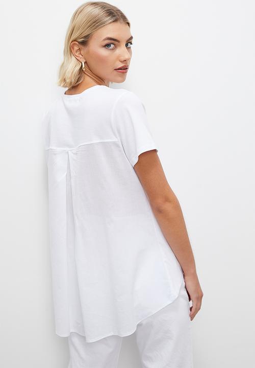 Superbalist - Oversized mixed media tee - white