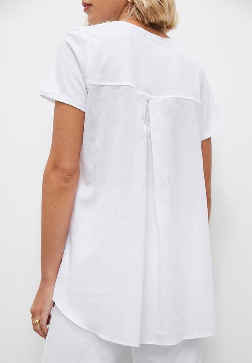 Superbalist - Oversized mixed media tee - white