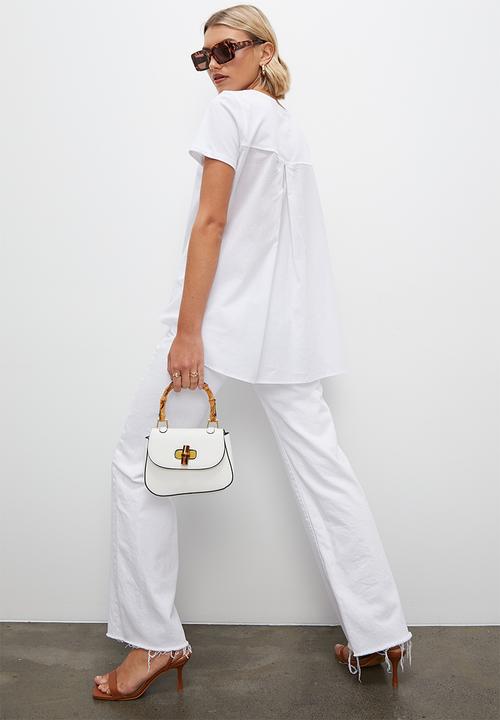 Superbalist - Oversized mixed media tee - white