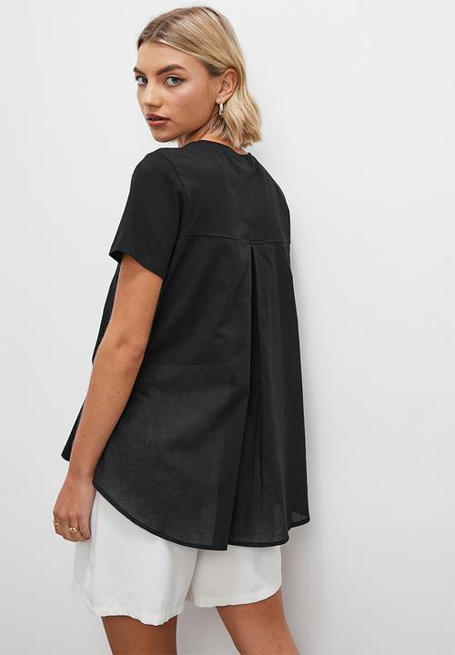 Superbalist - Oversized mixed media tee - black
