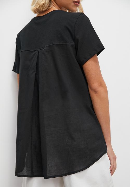 Superbalist - Oversized mixed media tee - black