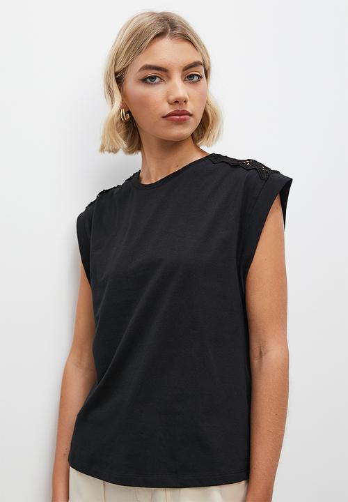 Superbalist - Crochet insert top - black