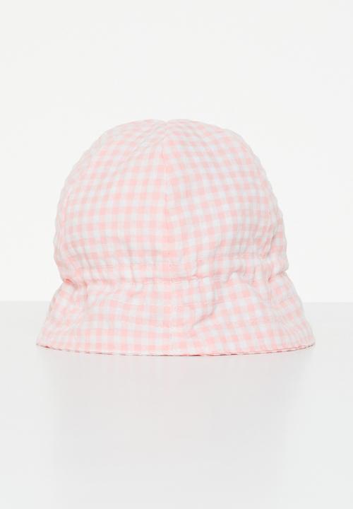 Pop Candy - Baby girls check sun hat - pink