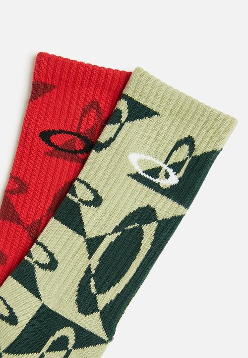 Oakley - Oakley everywhere crew sock - uniform green & red
