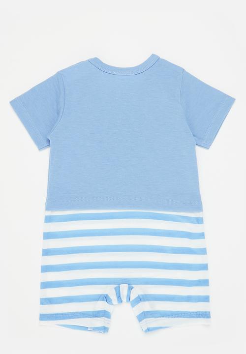 Pop Candy - Boys printed romper - blue