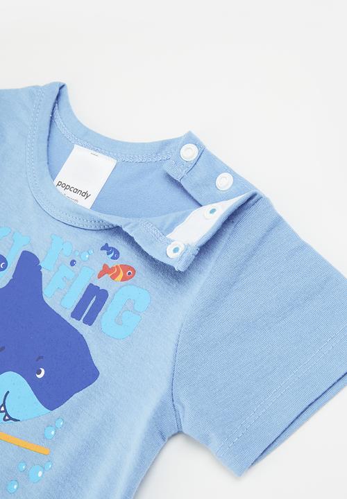 Pop Candy - Boys printed romper - blue